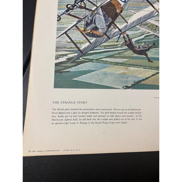 1959 - 1961 Set Of 11 WWI Prints Leach Corp Heritage Of The Air Collection - Picture 11 of 16